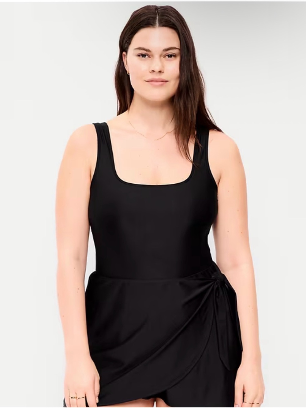 Old Navy Black One-Piece Swimdress with Side Tie